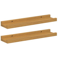 Produktbild för Vägg hylla med hylla 2 pcs Beige 40 x 9 x 3 cm Konstruerat trä