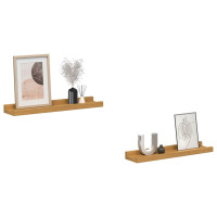 Produktbild för Vägg hylla med hylla 2 pcs Beige 40 x 9 x 3 cm Konstruerat trä