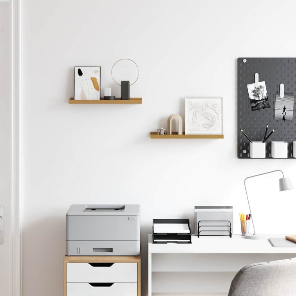 Produktbild för Vägg hylla med hylla 2 pcs Beige 40 x 9 x 3 cm Konstruerat trä