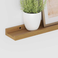 Produktbild för Vägg hylla med hylla 2 pcs Beige 40 x 9 x 3 cm Konstruerat trä