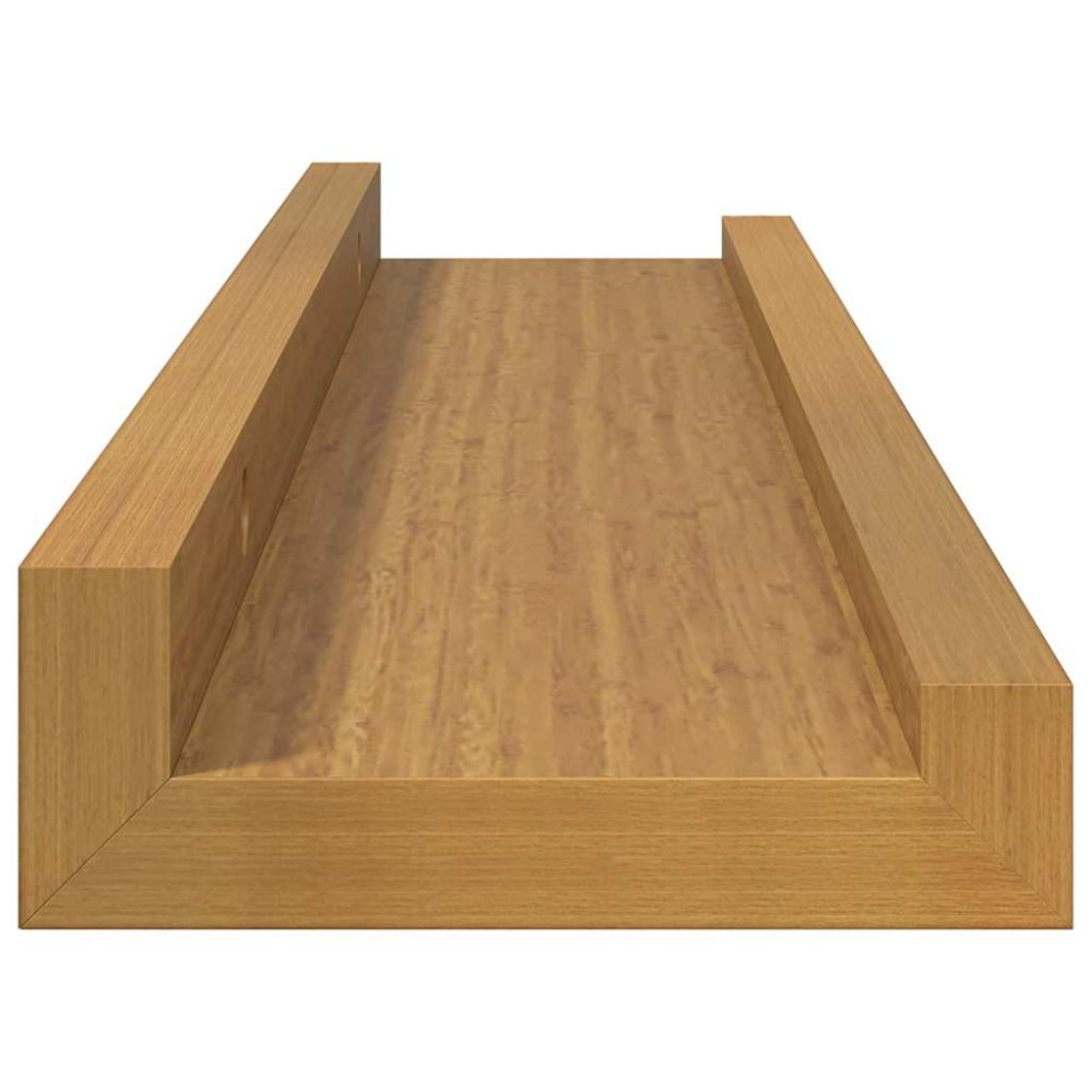 Produktbild för Vägg hylla med hylla 2 pcs Beige 40 x 9 x 3 cm Konstruerat trä