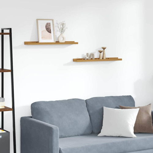 vidaXL Vägg hylla med hylla 2 pcs Beige 60 x 9 x 3 cm Konstruerat trä