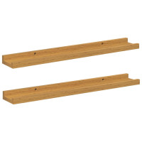 Produktbild för Vägg hylla med hylla 2 pcs Beige 60 x 9 x 3 cm Konstruerat trä
