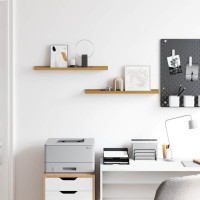 Produktbild för Vägg hylla med hylla 2 pcs Beige 60 x 9 x 3 cm Konstruerat trä