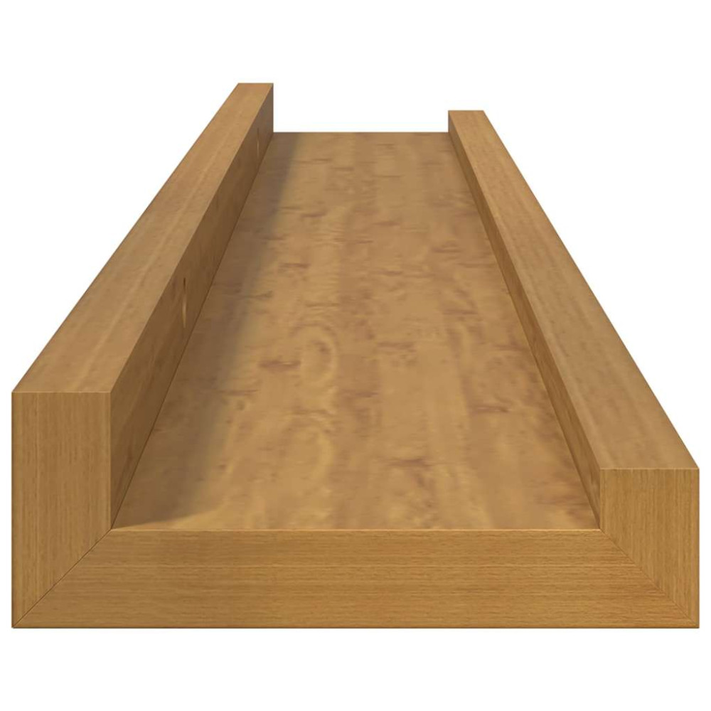 Produktbild för Vägg hylla med hylla 2 pcs Beige 60 x 9 x 3 cm Konstruerat trä