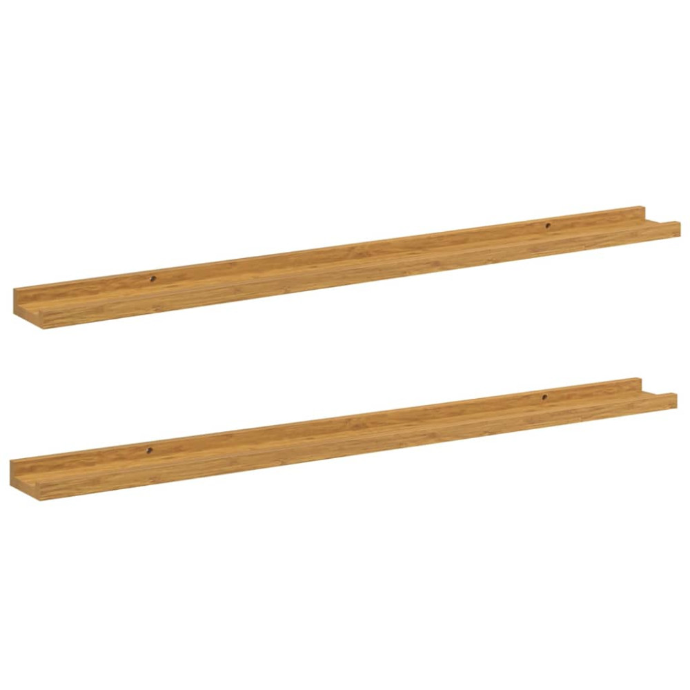 Produktbild för Vägg hylla med hylla 2 pcs Beige 100 x 9 x 3 cm Konstruerat trä