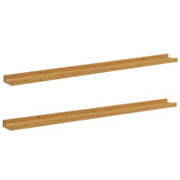 Produktbild för Vägg hylla med hylla 2 pcs Beige 100 x 9 x 3 cm Konstruerat trä