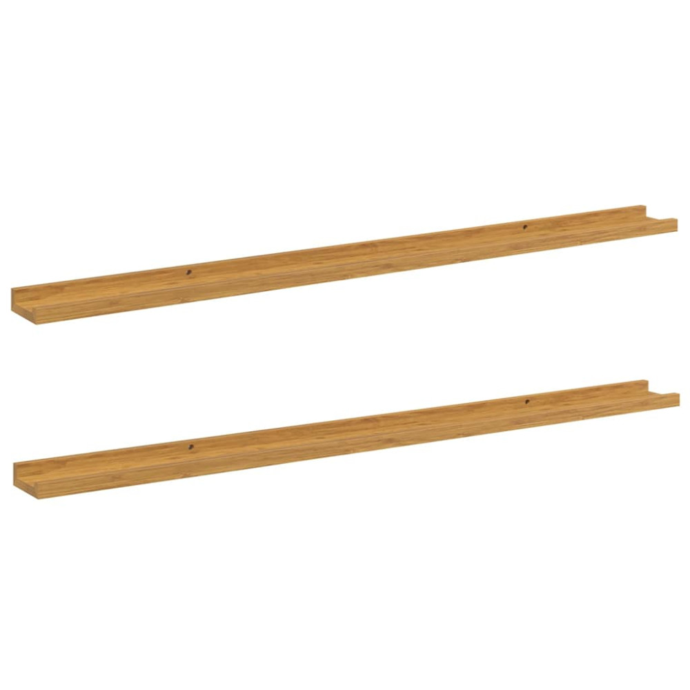 Produktbild för Vägg hylla med hylla 2 pcs Beige 115 x 9 x 3 cm Konstruerat trä