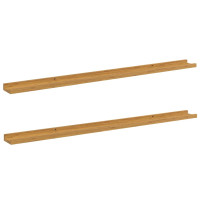Produktbild för Vägg hylla med hylla 2 pcs Beige 115 x 9 x 3 cm Konstruerat trä