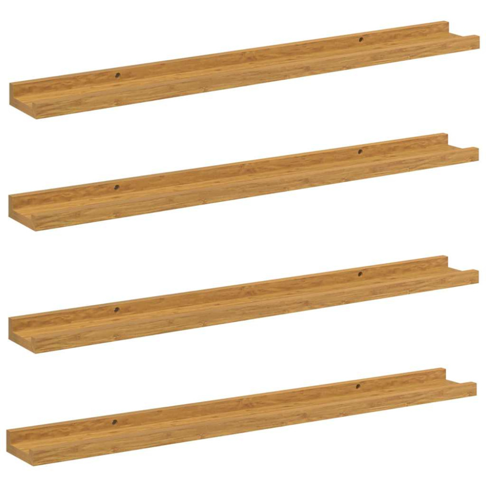 Produktbild för Vägg hylla med hylla 4 pcs Beige 80 x 9 x 3 cm Konstruerat trä