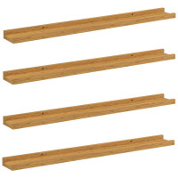 Produktbild för Vägg hylla med hylla 4 pcs Beige 80 x 9 x 3 cm Konstruerat trä