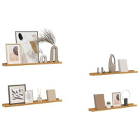 Produktbild för Vägg hylla med hylla 4 pcs Beige 80 x 9 x 3 cm Konstruerat trä