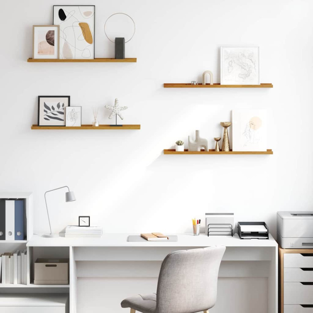 Produktbild för Vägg hylla med hylla 4 pcs Beige 80 x 9 x 3 cm Konstruerat trä