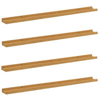 Produktbild för Vägg hylla med hylla 4 pcs Beige 100 x 9 x 3 cm Konstruerat trä