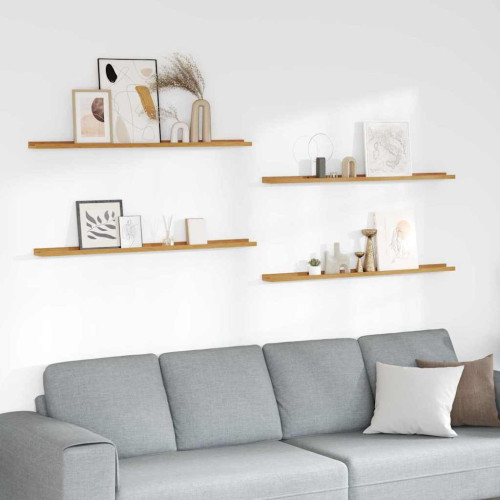 vidaXL Vägg hylla med hylla 4 pcs Beige 115 x 9 x 3 cm Konstruerat trä