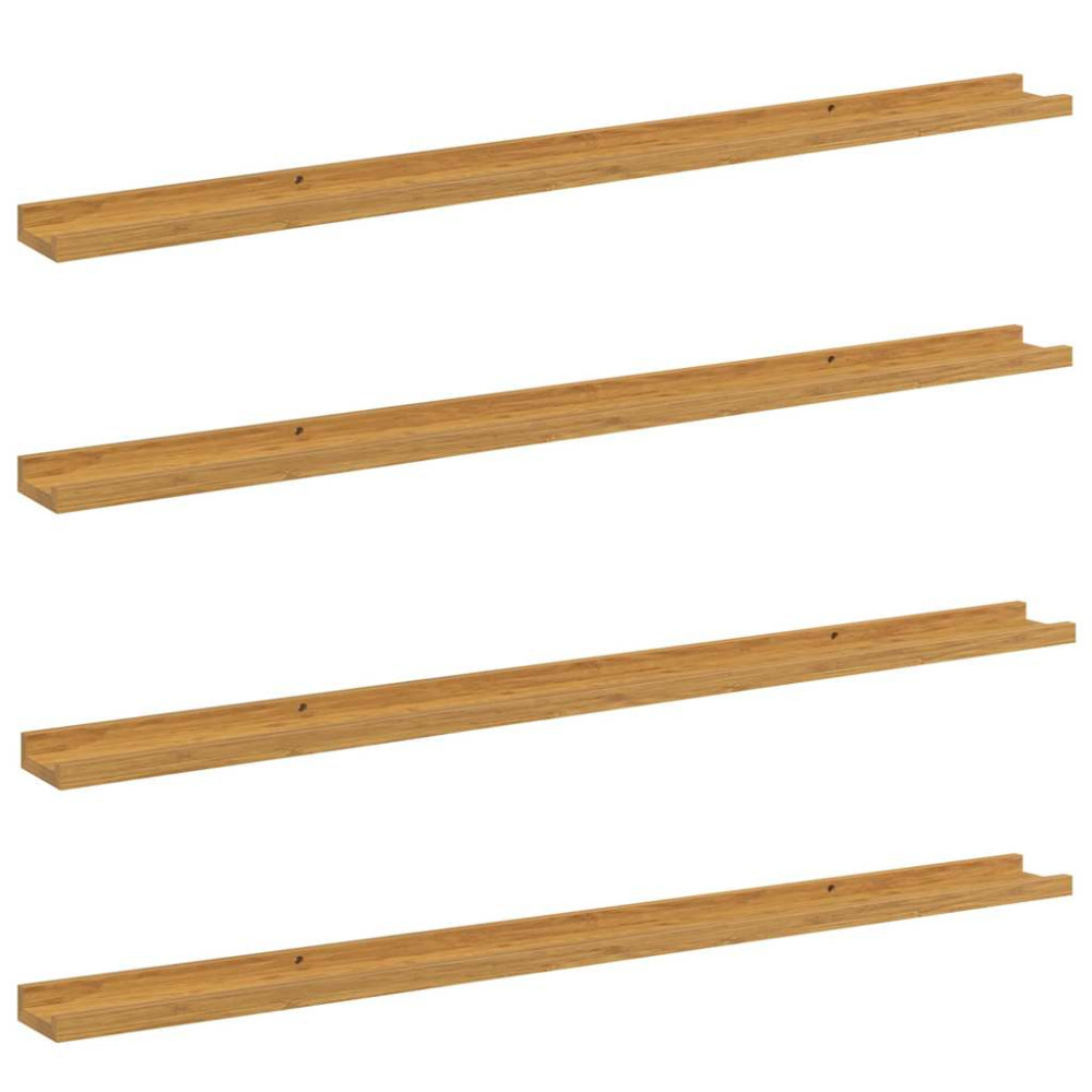 Produktbild för Vägg hylla med hylla 4 pcs Beige 115 x 9 x 3 cm Konstruerat trä