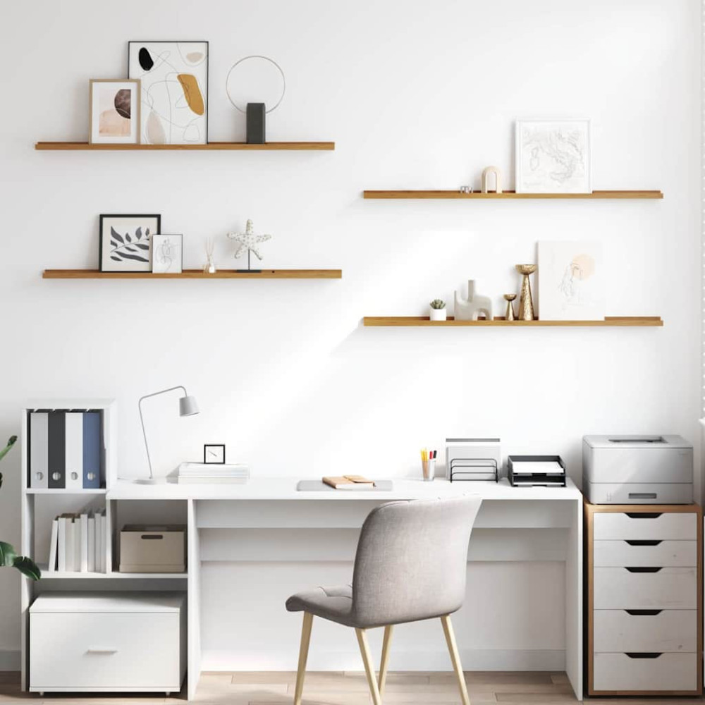 Produktbild för Vägg hylla med hylla 4 pcs Beige 115 x 9 x 3 cm Konstruerat trä