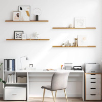 Produktbild för Vägg hylla med hylla 4 pcs Beige 115 x 9 x 3 cm Konstruerat trä