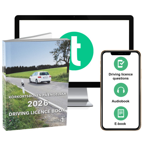 Svea Trafikutbildning Körkortsboken på Engelska 2026 / Driving licence book (book + theory pack with online exercises, theory questions, audiobook & ebook) (häftad, eng)