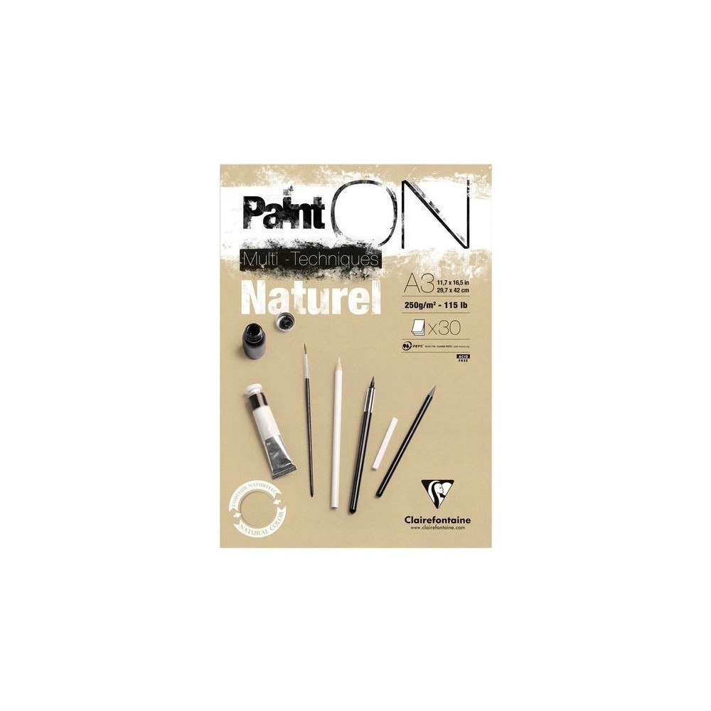 Produktbild för Paint-On block A3 250 g 30 ark brunt/naturpapper, multitekni...