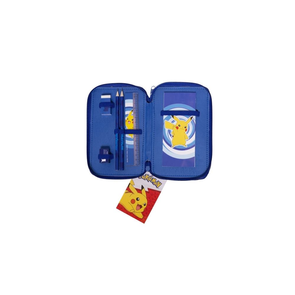 Produktbild för POKÉMON 2-fack fylld pennfodral, 300D polyester, 19,5 x 12,5...