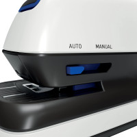 Produktbild för Rexel Optima Grip - elektrisk häftapparat - 20 ark - svart, silver, orange