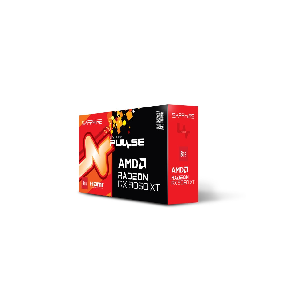 Produktbild för Sapphire Pulse Radeon RX 9060 XT 8GB - grafikkort - Radeon RX 9060 XT - 8 GB