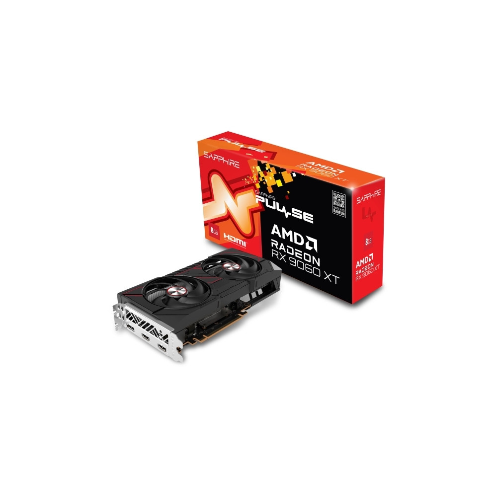 Produktbild för Sapphire Pulse Radeon RX 9060 XT 8GB - grafikkort - Radeon RX 9060 XT - 8 GB
