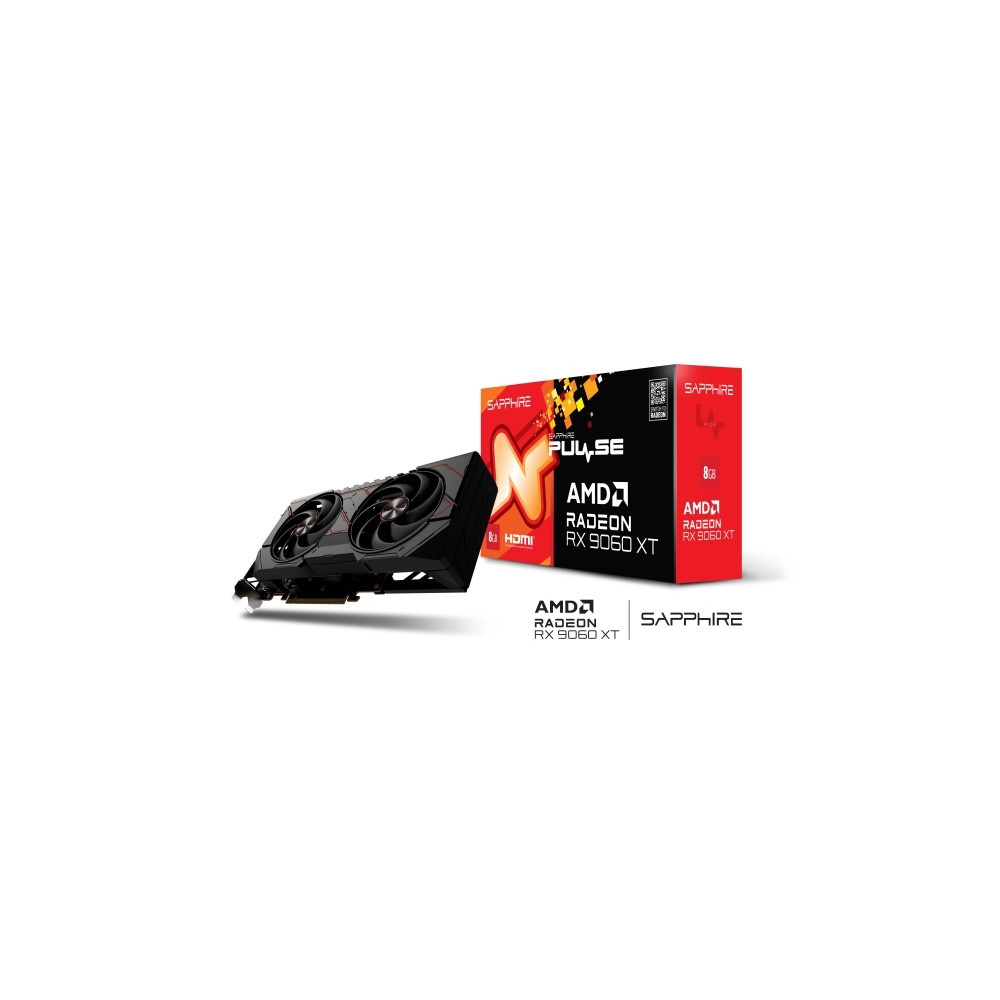 Produktbild för Sapphire Pulse Radeon RX 9060 XT 8GB - grafikkort - Radeon RX 9060 XT - 8 GB