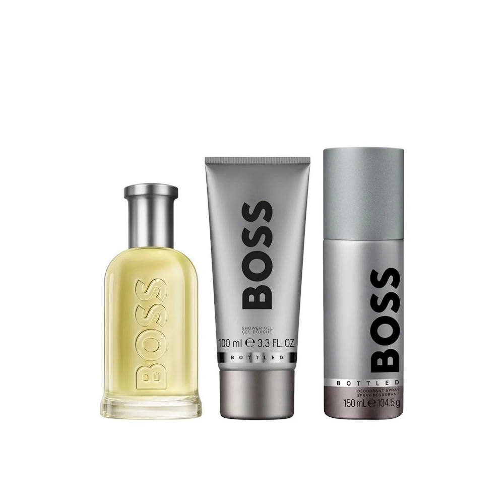 Produktbild för Giftset Hugo Boss Bottled Edt 100ml + Shower Gel 100ml + Deospray 150ml