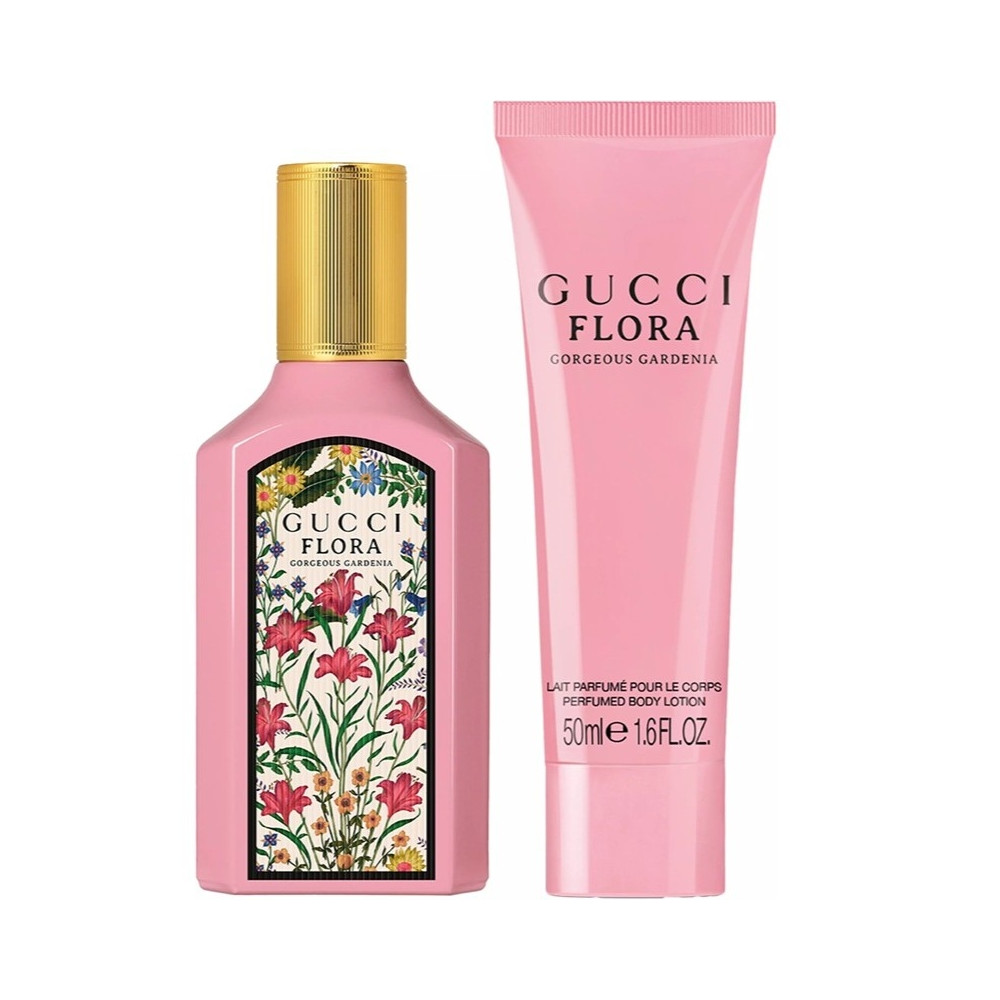 Produktbild för Giftset Gucci Flora Gorgeous Gardenia Edp 50ml + Body Lotion 50ml