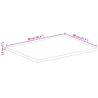 Produktbild för Bordsskiva 90x80x2,5 cm rektangulär massivt återvunnet trä