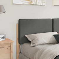 Produktbild för Klädd sänggavel Brun och ljusgrå 150 cm Massiv furu