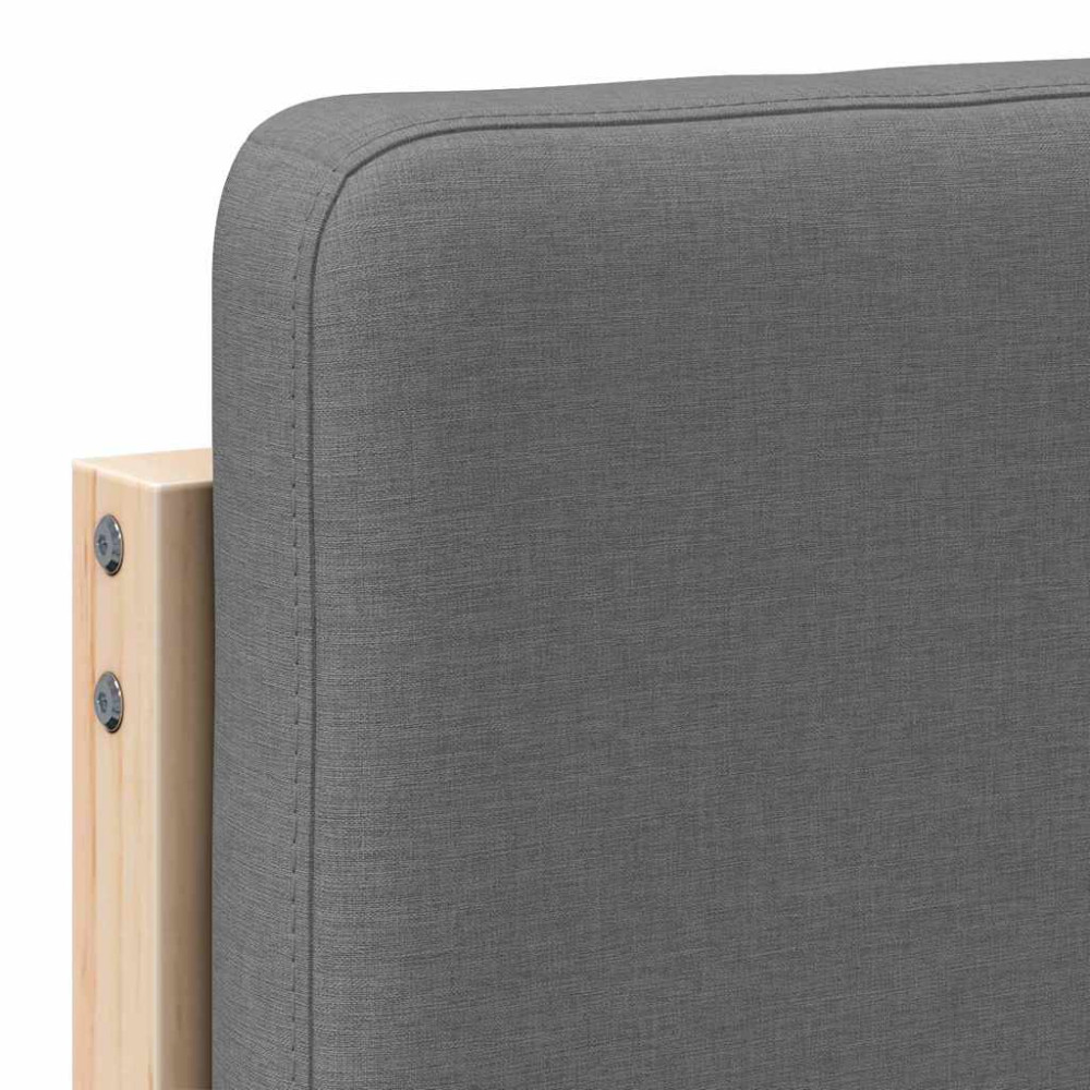 Produktbild för Klädd sänggavel Brun och ljusgrå 150 cm Massiv furu