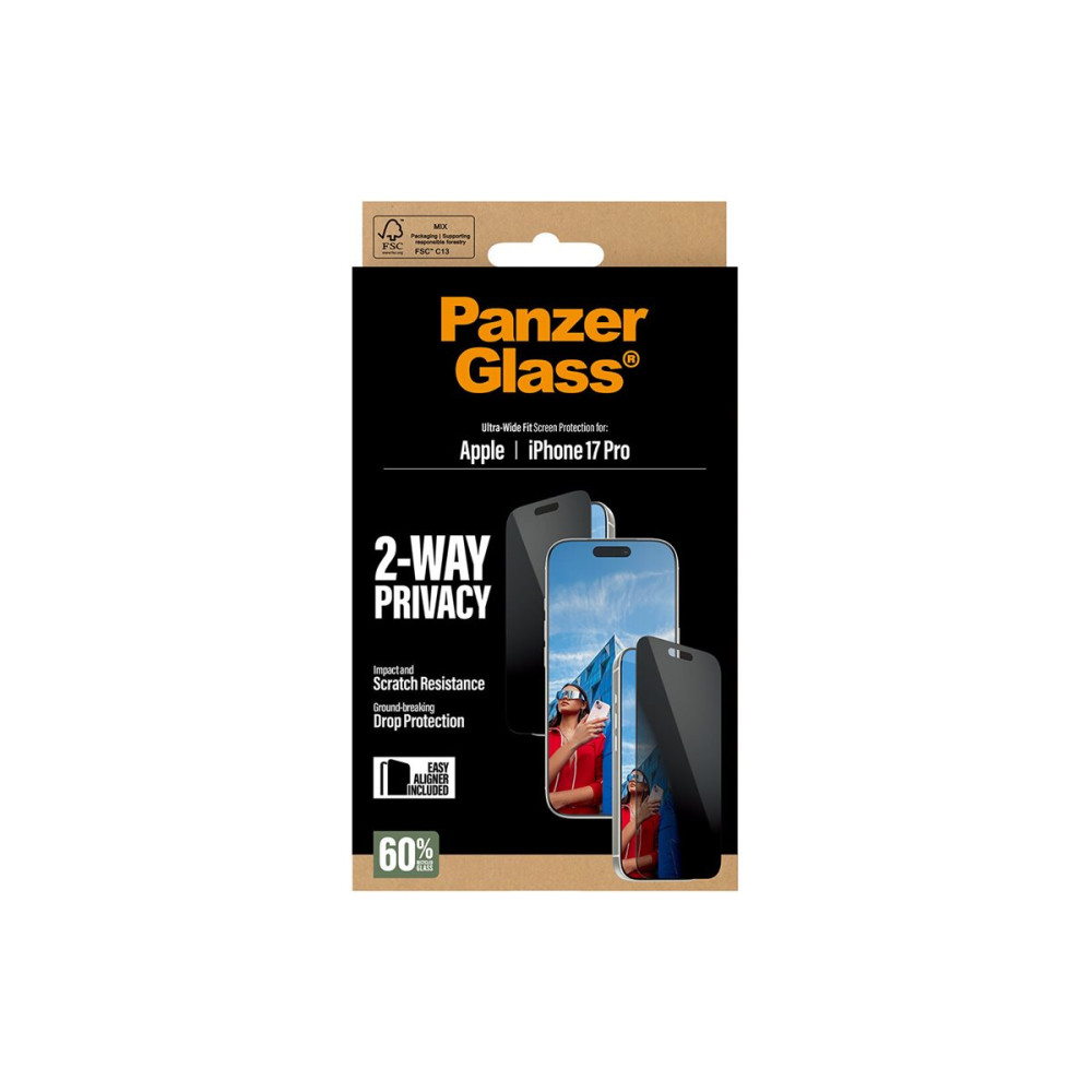 Produktbild för PanzerGlass - skärmskydd för mobiltelefon - ultrabred passning med EasyAligner