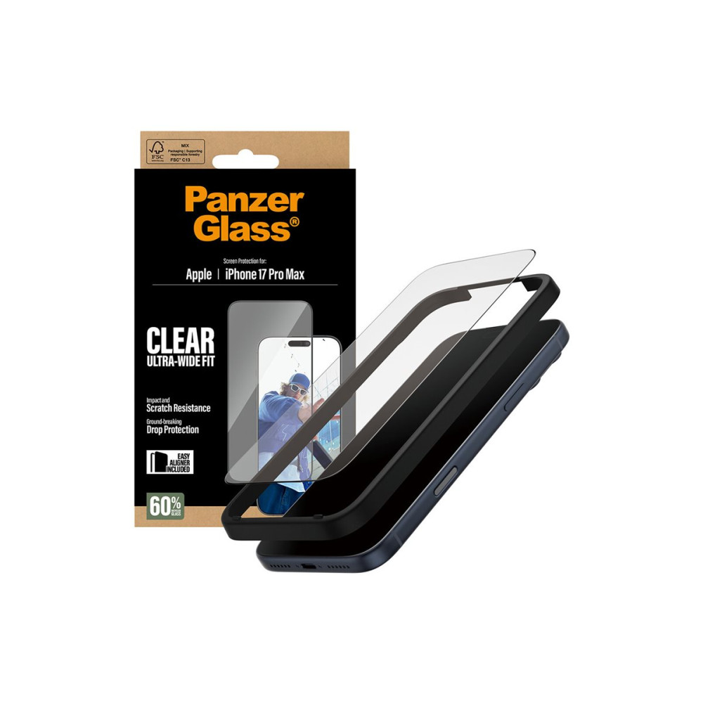 Produktbild för PanzerGlass - skärmskydd för mobiltelefon - ultrabred passning med EasyAligner