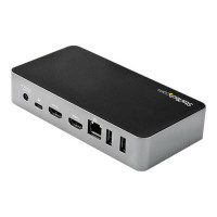 Produktbild för StarTech.com USB-C-dockningsstation ‒ dockningsstation för bärbar dator med dubbelskärm för HDMI 1080p ‒ strömförsörjning på 60 W ‒ 1 st. USB-C, 3 st. USB-A, ethernet ‒ dockningsstation för Dual Video-visning med USB 3.1 Gen 1 Type-C ‒ Mac och Windows - d