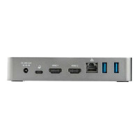 Produktbild för StarTech.com USB-C-dockningsstation ‒ dockningsstation för bärbar dator med dubbelskärm för HDMI 1080p ‒ strömförsörjning på 60 W ‒ 1 st. USB-C, 3 st. USB-A, ethernet ‒ dockningsstation för Dual Video-visning med USB 3.1 Gen 1 Type-C ‒ Mac och Windows - d