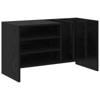 Produktbild för Skivskåp med hylla Svart Ek 78,5 x 35 x 45 cm Konstruerat trä
