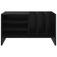 Produktbild för Skivskåp med hylla Svart Ek 78,5 x 35 x 45 cm Konstruerat trä