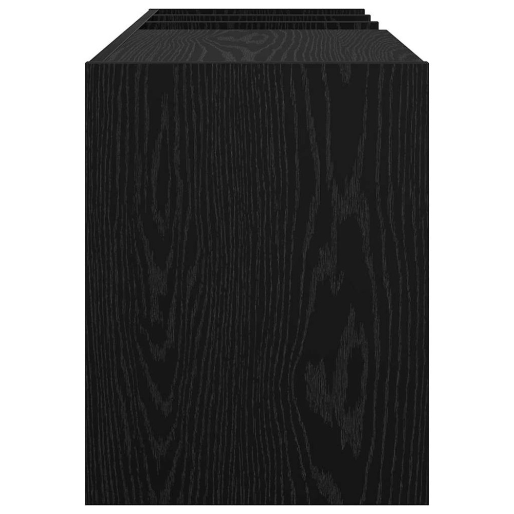 Produktbild för Skivskåp med hylla Svart Ek 78,5 x 35 x 45 cm Konstruerat trä