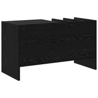 Produktbild för Skivskåp med hylla Svart Ek 78,5 x 35 x 45 cm Konstruerat trä