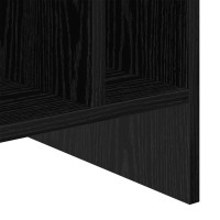 Produktbild för Skivskåp med hylla Svart Ek 78,5 x 35 x 45 cm Konstruerat trä