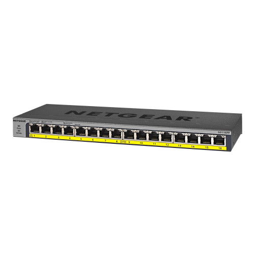 Netgear NETGEAR GS116LP - switch - 16 portar - rackmonterbar