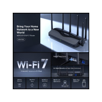 Produktbild för Mercusys MR47BE V1 - trådlös router - Wi-Fi 7 - skrivbordsmodell