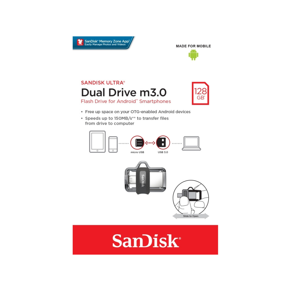 Produktbild för SanDisk Ultra Dual - USB flash-enhet - 128 GB