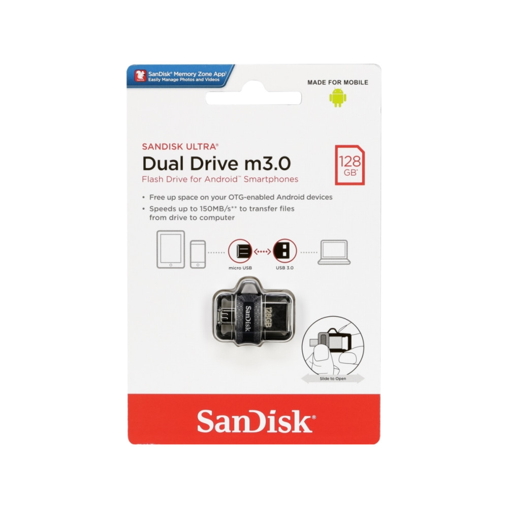 Produktbild för SanDisk Ultra Dual - USB flash-enhet - 128 GB
