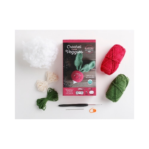 Ltd. Schiffer Publishing Crochet Your Veggies Amigurumi Kit Radish: Everything You Need Is Included: 100%-Cotton Yarn, Crochet Hook, Stitch Marker, Tapestry Needle, Fiberfill, Step-by-Step Leaflet, and Exclusive Instruction V