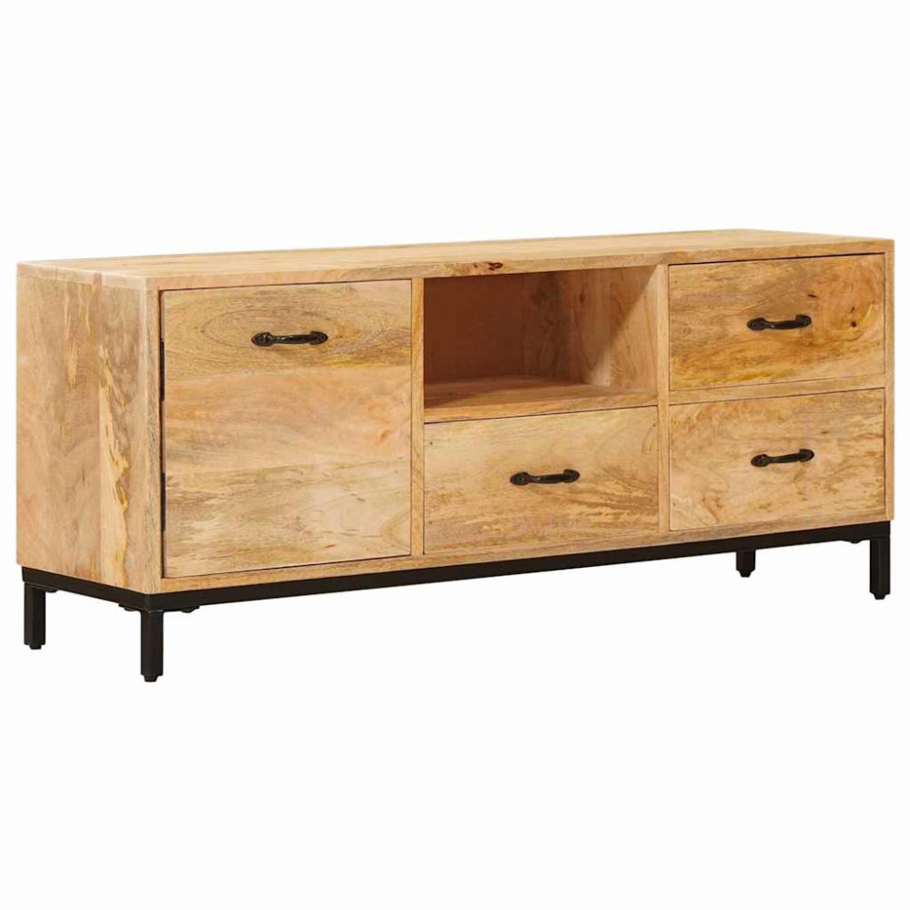 Produktbild för TV-bänkar med låda Brun 110 x 30 x 46 cm Massivt mangoträ