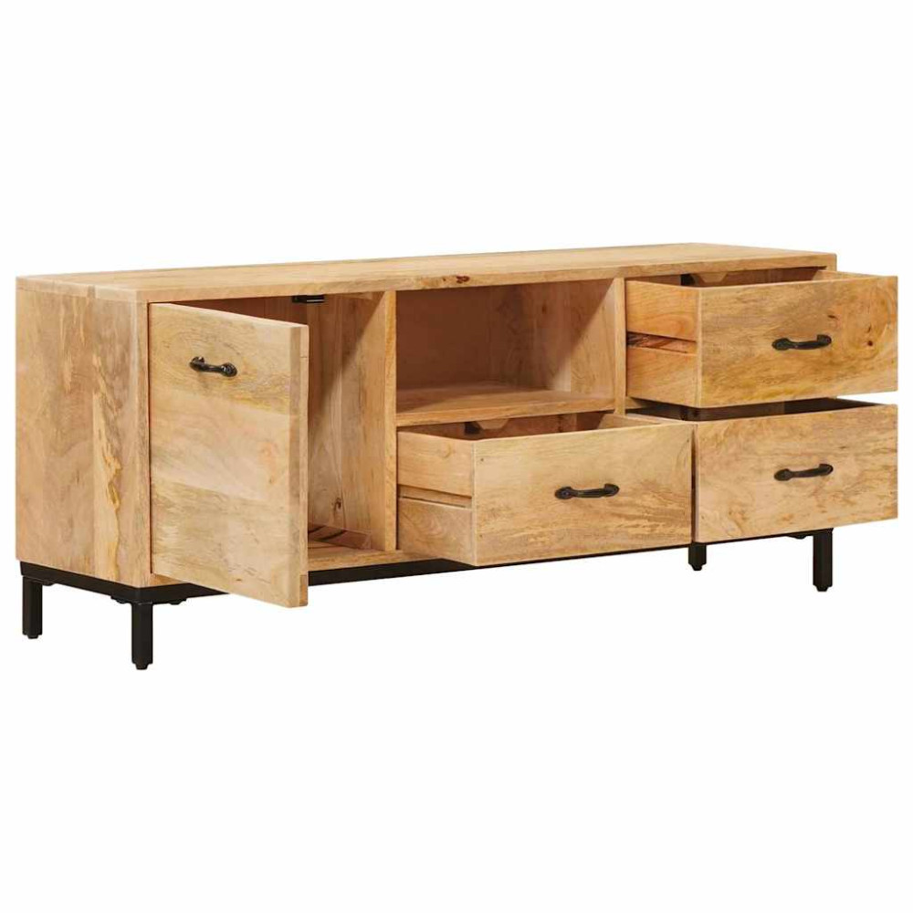 Produktbild för TV-bänkar med låda Brun 110 x 30 x 46 cm Massivt mangoträ